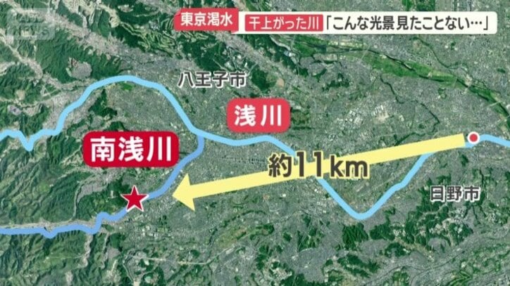 川全体が干上がってしまった「南浅川」