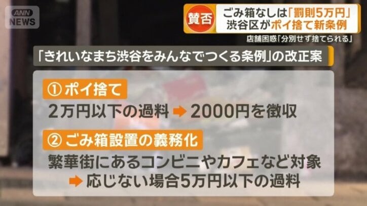 「きれいなまち渋谷をみんなでつくる条例」の改正案