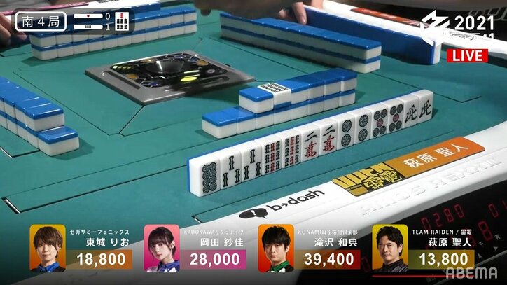 豪運・萩原聖人、リーグ初“奇跡の役満”天和を惜しくも逃し苦笑い「そこは天和でしょ」／麻雀・Mリーグ