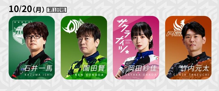 10月20日第1試合の出場選手