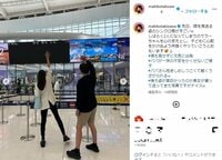 滝沢眞規子の夫とシンクロしながら愛娘を見送る姿に「素敵なご両親の背中」「可愛いパパとママ」と反響