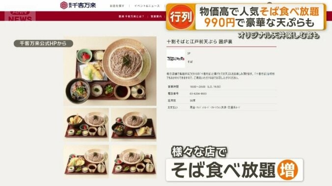 そば食べ放題導入店が増加