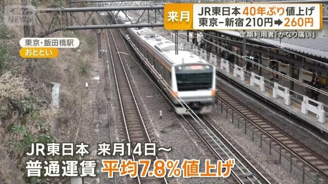 来月14日から普通運賃の値上げ