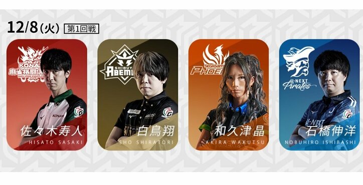 独走の“魔王”佐々木寿人は止められるのか！？白鳥、石橋、和久津の戦略は…／麻雀・Mリーグ