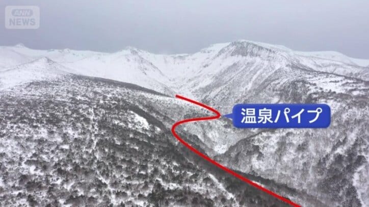 8キロ離れた安達太良山の山頂付近から…