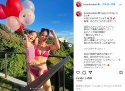 「Happy birthday to me 娘が一番楽しそうでなにより」紅蘭、愛娘と“水着”姿で自身の誕生日を報告