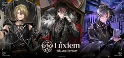 NIJISANJI EN「Luxiem」4周年記念グッズ予約開始、ヴィランをテーマにした黒衣装の描き下ろし