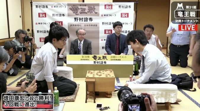 “29連勝”のリベンジ成功　増田康宏六段が藤井聡太七段に1年ぶりのリマッチに勝利／竜王戦決勝T 1枚目