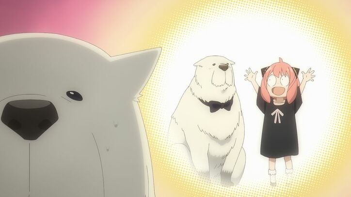 アニメ「スパイファミリー」37話場面カット アーニャ、ボンド