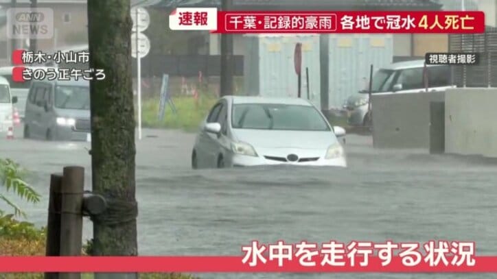 水中を走行する状況
