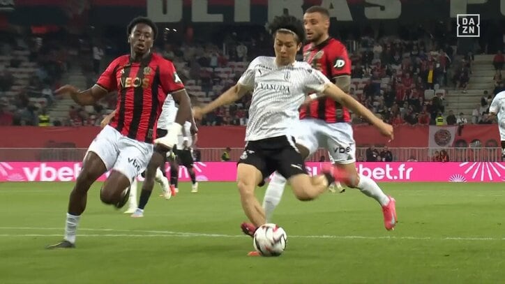 【映像】中村敬斗、高速裏抜けからの左足シュート