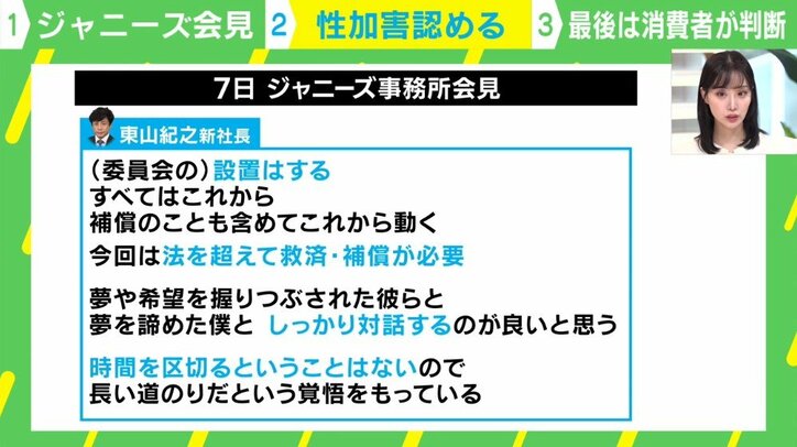 「東山氏が適任」「補償こそが最大の争点」「CM起用、最後は消費者が判断する」ノンフィクションライターの石戸諭氏がジャニーズ会見に持論