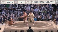 【映像】土俵際まで突き飛ばされた力士に館内騒然