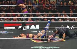 日本人女子レスラー、米マットで“開脚”フリーズの衝撃光景 豪快パワーボムでマットに突き刺さり…