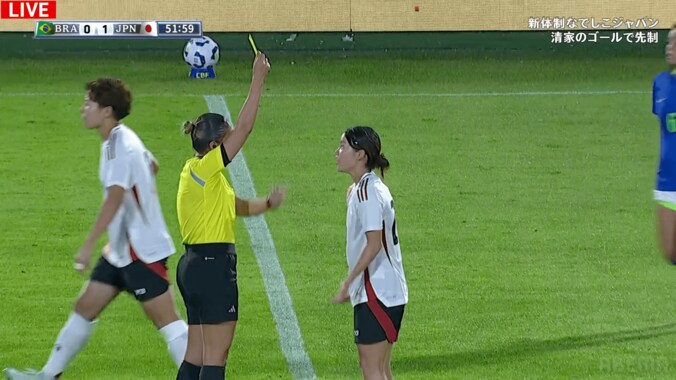 「グッド！マナカ！」なでしこ20歳逸材の“闘志”を指揮官＆解説者が称賛「気強いよね」「戦ってる」松窪真心が強靭デュエル→審判に猛抗議の一部始終 3枚目