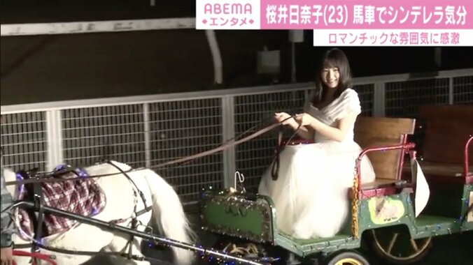 「ドレスのまま駆け抜けたい」桜井日奈子、純白ドレス＆馬車でシンデレラ気分...煌びやかなイルミネーションに感激 1枚目