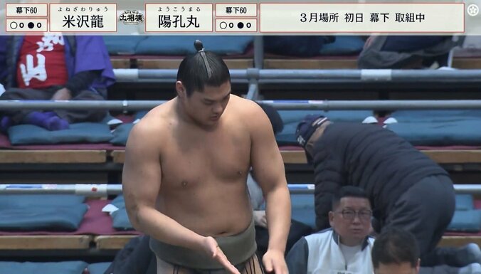 髷を結うことで小顔が際立つ米沢龍