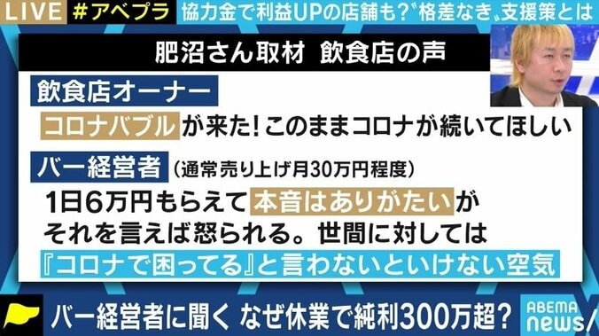 “一律6万円でコロナバブルだ”との声も…休業したら純利300万超になった飲食店経営者が指摘する、時短要請協力金の「不平等」 1枚目