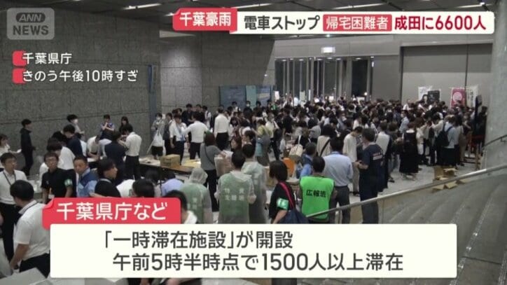 一時滞在施設が開設された千葉県庁