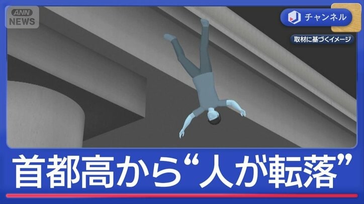 首都高速から人が“20m真下”川に転落…自力で泳いで助かる