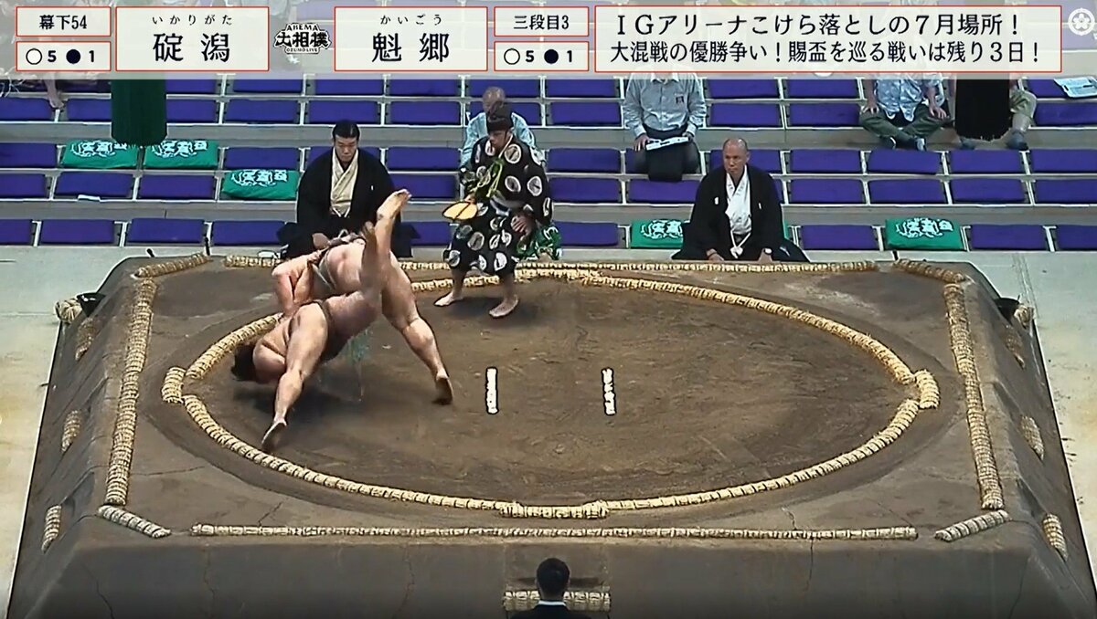 力士の顔が… 土俵に“強打”でスゴイ音 立ち上がった姿に「だいじょぶ