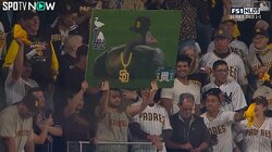 突然飛来した鴨がもう“幸運キャラ”に昇格 球場中でボードを掲げるパドレスファンが続出する珍事