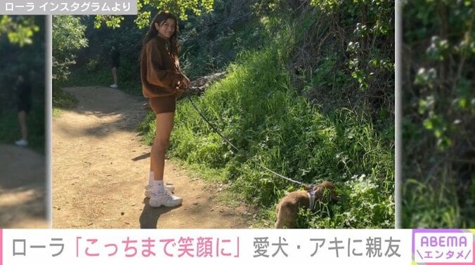 ローラ、愛犬・アキちゃんに親友ができたことを報告「嬉しそう」「みんな可愛すぎ～」とファン絶賛 1枚目