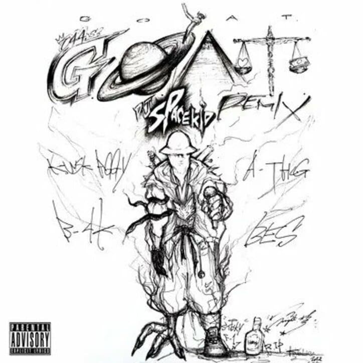 DJ SPACE KIDとKWSK AGGYにより発表された亡き友への追悼曲"G.O.A.T."のREMIXバージョンとしてA-THUG,bay4k,BESが集結！