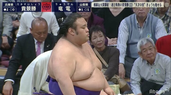 場所前バタバタ関係なし！貴景勝が無傷の3連勝　竜電を突き押し相撲で完封