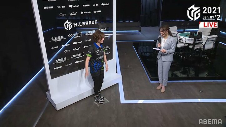 園田賢、3着なのに5分超の独演会 トップの“主役”茅森早香「長かったですね」にファン爆笑/麻雀・Mリーグ