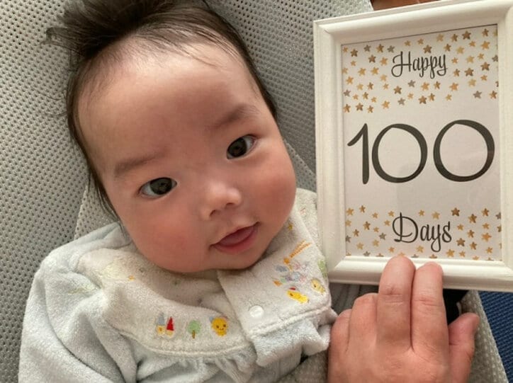 ニッチェ・江上、生後100日を迎えた息子「おめでとう」「可愛い」の声