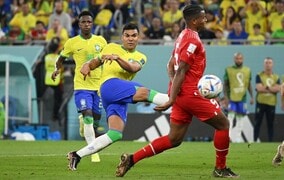 「止めるの不可能だろ」鮮やかな崩しから、圧巻ボレー！ブラジル代表カゼミーロのゴラッソに大反響「キーパーノーチャンス」【W杯】