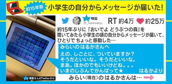 「いまのじぶんでがんばって」小学生の自分から届いた『どうぶつの森』のメッセージが話題に 1枚目