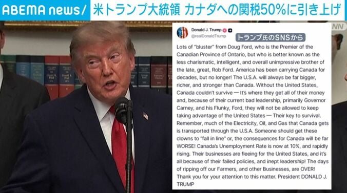 トランプ大統領のSNS投稿