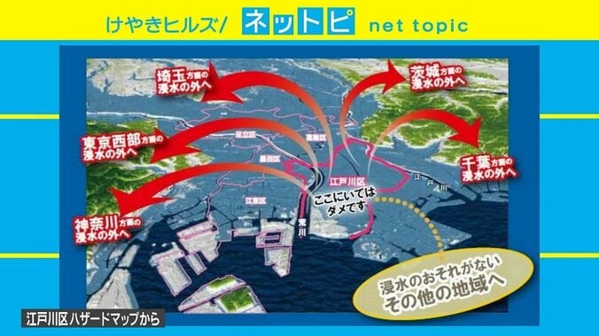 東京・江戸川区のハザードマップが「潔い」「パンチ効いてる」と話題 1枚目