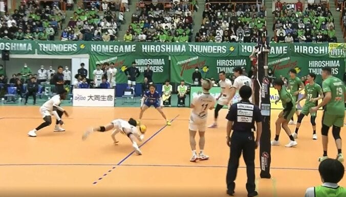 見事なレシーブ