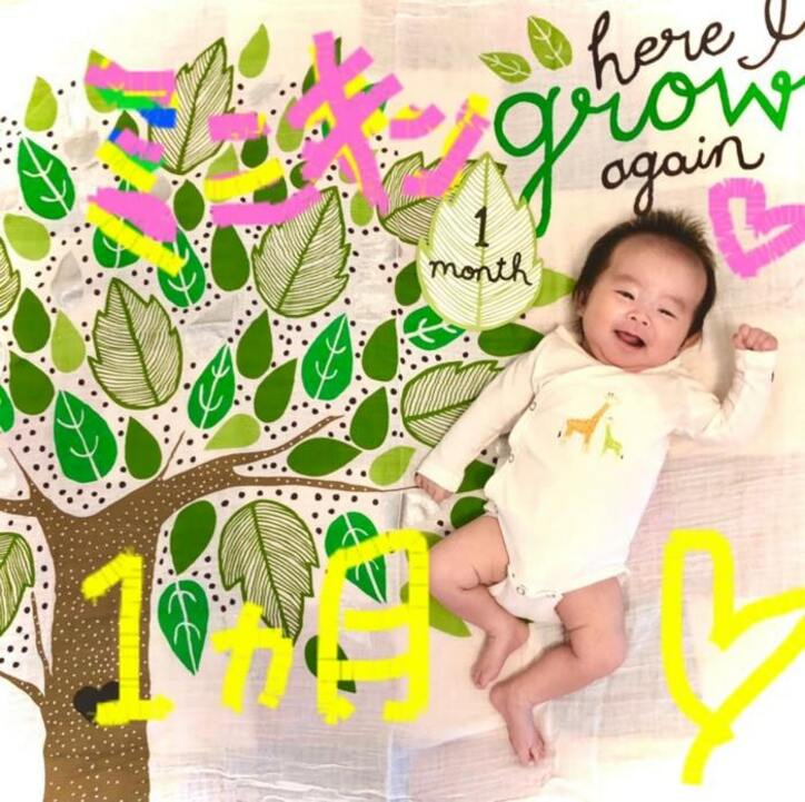  キンタロー。次女の生後1か月の記念写真を公開「お待たせしました」 