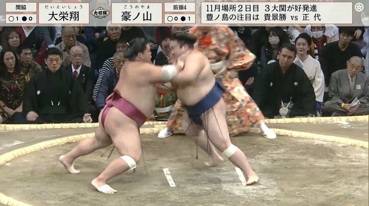 激しい突き押しから同時に転けて同体取り直し 死力を尽くした大相撲に「あっぱれ！」「良い相撲すぎて泣く」実況席も興奮