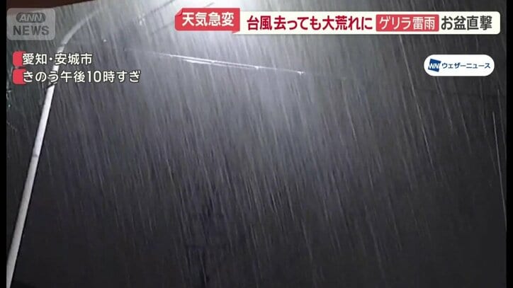 局地的に強まった雨