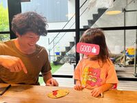 藤本美貴『二人でアンパンマンの福笑い作って遊んでました♡』