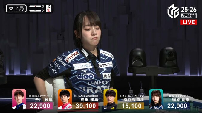 背筋が思い切り伸びた瑞原 お茶目な口元にも注目