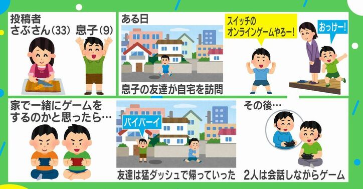 「オンラインゲームやろー！」息子の友達が誘いに来るもその後の行動に驚き！「可愛すぎる」とネット上で話題に