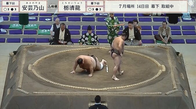 前へと倒れ込んだ安芸乃山