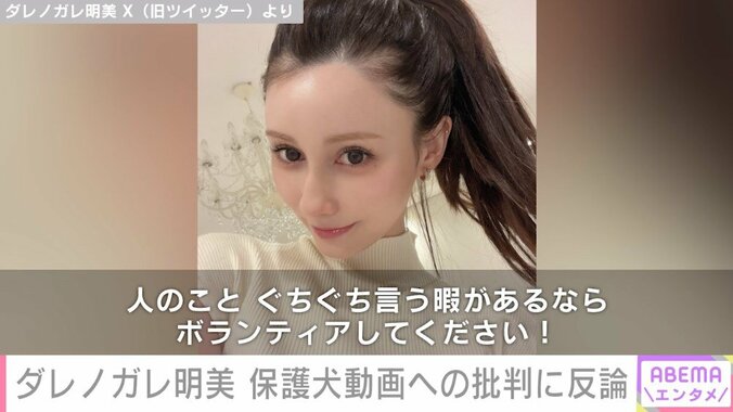 ダレノガレ明美、保護犬と触れ合う動画に寄せられた批判に怒り「人のことぐちぐち言う暇があるならボランティアしてください！」 1枚目