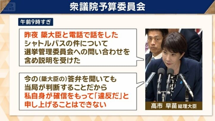 高市総理「当局が判断」