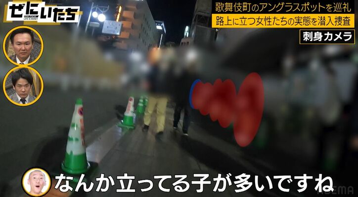 歌舞伎町の“立ちんぼエリア”に潜入、15人ほどの女性が等間隔で路上に立ち…リアルな様子にかまいたち絶句「ちょっと衝撃やわ」 2枚目