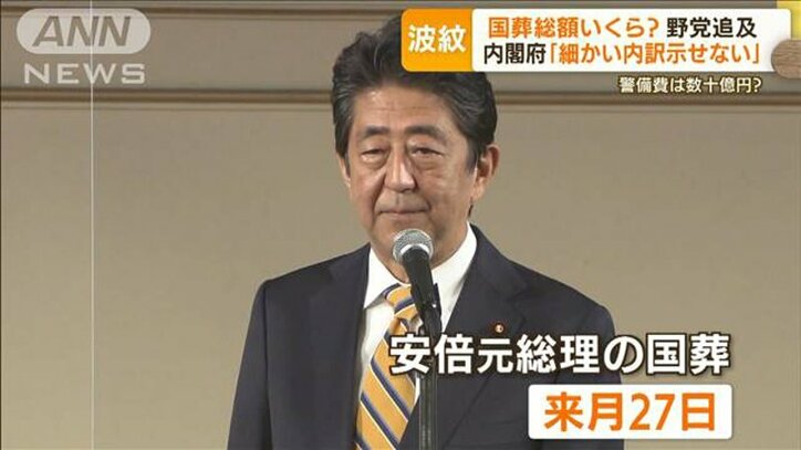 「国葬」総額は？…警視庁OB「警備費35億円も予想」