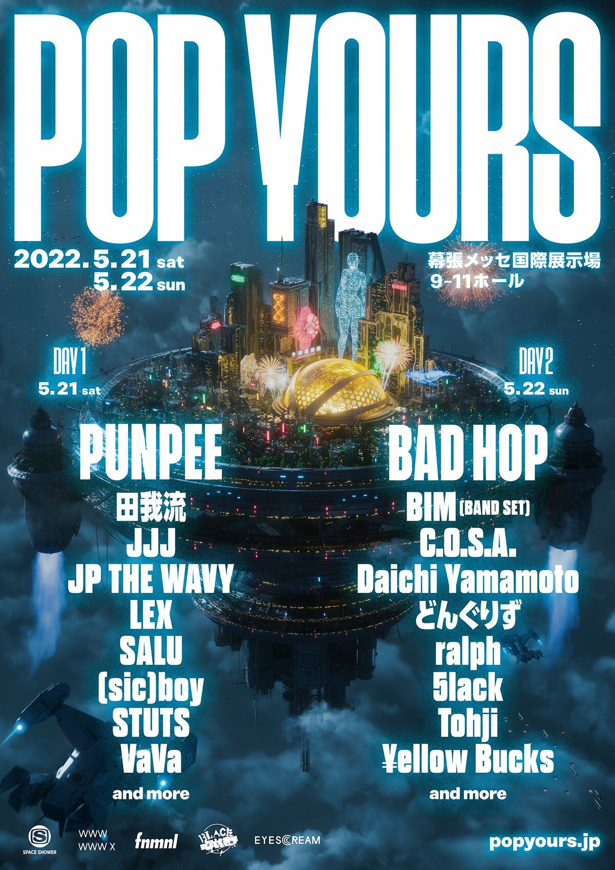 国内最大規模のヒップホップフェスティバル Pop Yours が5月21日 土 22日 日 に幕張メッセで2日間開催 Punpee Bad Hopなど18組が第一弾出演者として発表 ニュース Abema Times