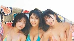 十味＆岸みゆ＆姫野ひなの “身長150cm以下”の仲良し3人が初のコラボ水着グラビア 『週プレ』表紙＆巻頭