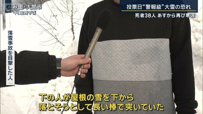 落雪事故を目撃した人